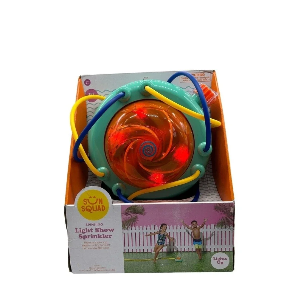 Sun Squad Water Sprinkler Wiggle Tubes‎ Light Show Outdoor Toy NEW